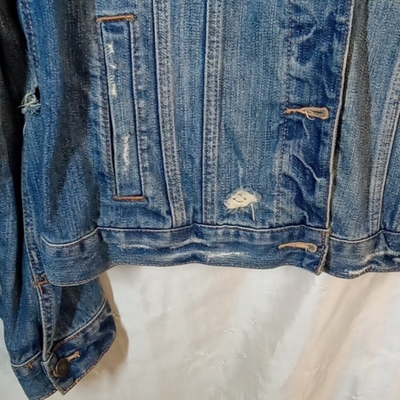 Ambercrombie and fitch women's vintage distressed blue jean jacket cotton - Picture 3 of 9